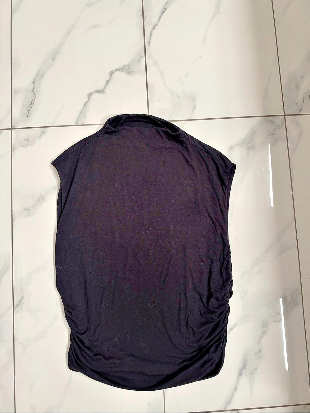 OGL Ruched Black Tank Top mock neck